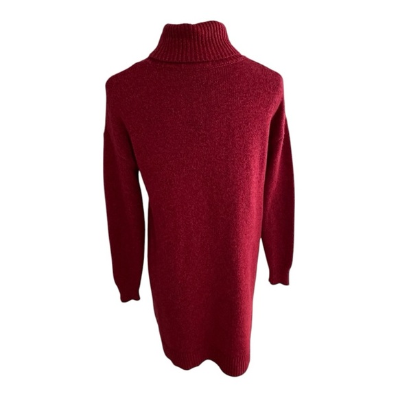 Marine Layer Crimson Red Addison Knit Wool Cashmere‎ Turtleneck Mini Dress Sz XS - Picture 3 of 8